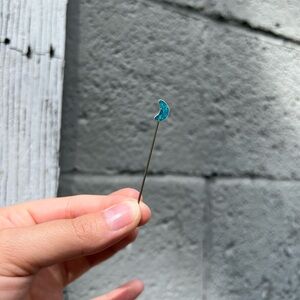Vintage Crushed Turquoise Moon Stick Pin